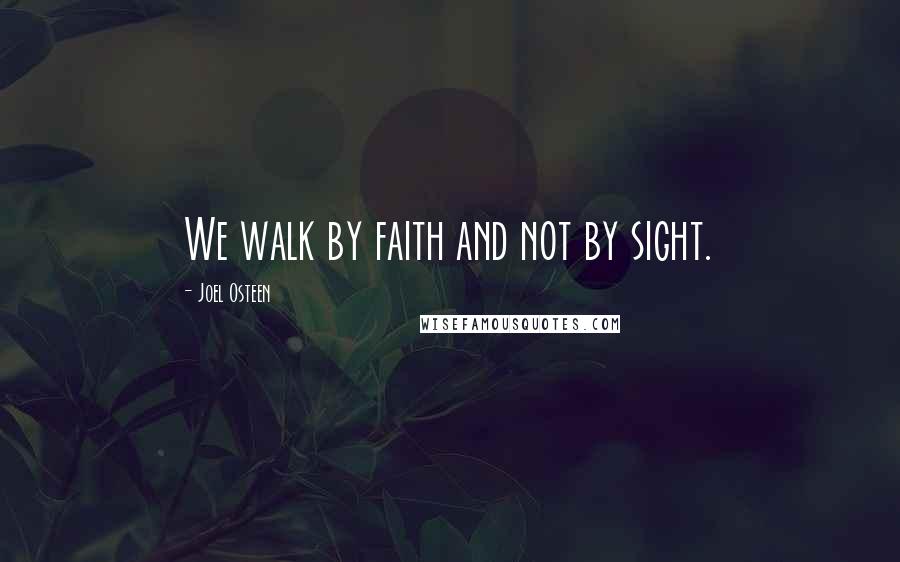 Joel Osteen Quotes: We walk by faith and not by sight.