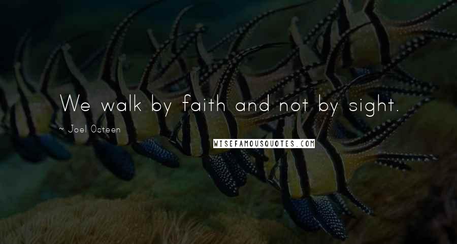 Joel Osteen Quotes: We walk by faith and not by sight.