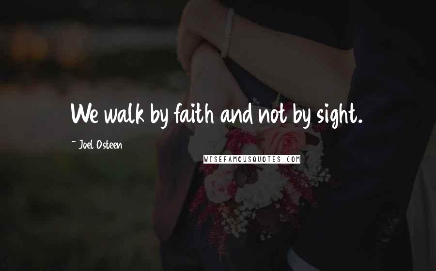 Joel Osteen Quotes: We walk by faith and not by sight.