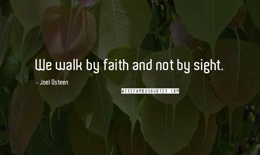 Joel Osteen Quotes: We walk by faith and not by sight.