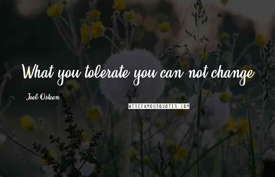 Joel Osteen Quotes: What you tolerate you can not change