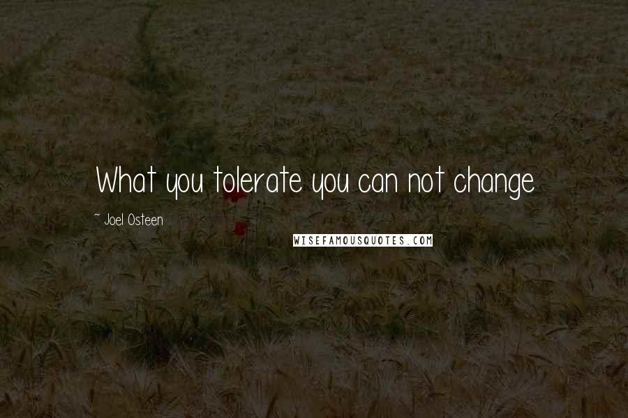 Joel Osteen Quotes: What you tolerate you can not change