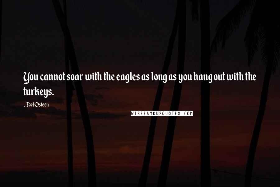 Joel Osteen Quotes: You cannot soar with the eagles as long as you hang out with the turkeys.