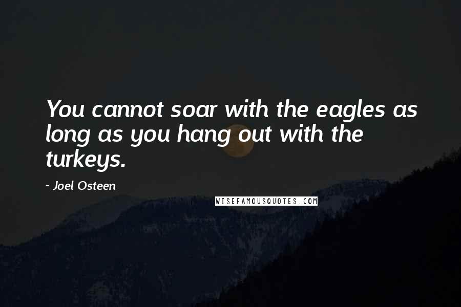 Joel Osteen Quotes: You cannot soar with the eagles as long as you hang out with the turkeys.