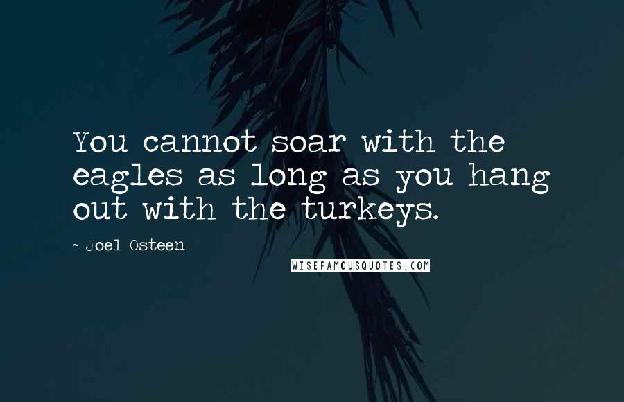Joel Osteen Quotes: You cannot soar with the eagles as long as you hang out with the turkeys.