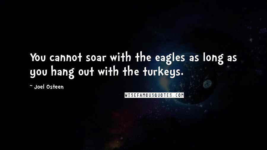 Joel Osteen Quotes: You cannot soar with the eagles as long as you hang out with the turkeys.