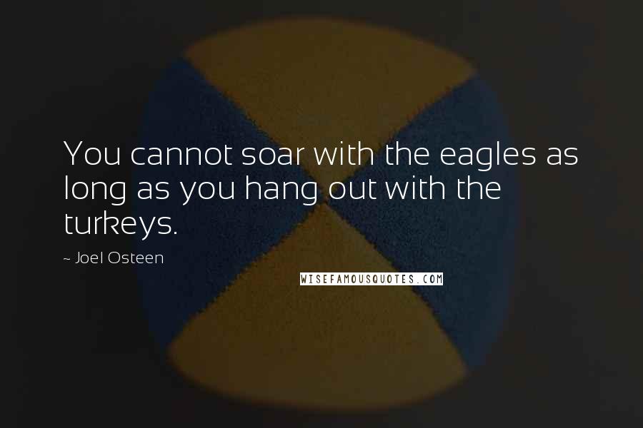 Joel Osteen Quotes: You cannot soar with the eagles as long as you hang out with the turkeys.