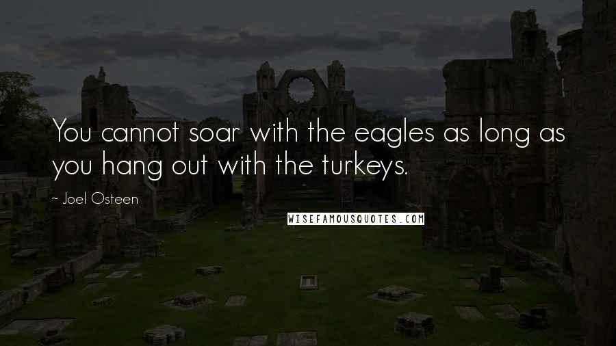 Joel Osteen Quotes: You cannot soar with the eagles as long as you hang out with the turkeys.