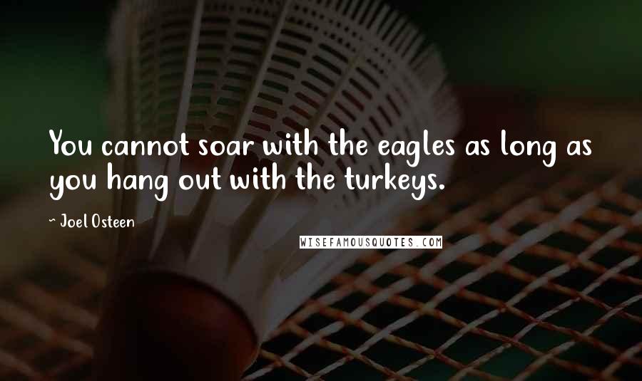 Joel Osteen Quotes: You cannot soar with the eagles as long as you hang out with the turkeys.