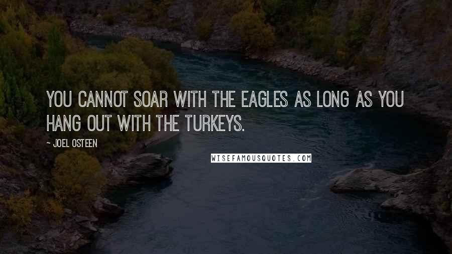 Joel Osteen Quotes: You cannot soar with the eagles as long as you hang out with the turkeys.