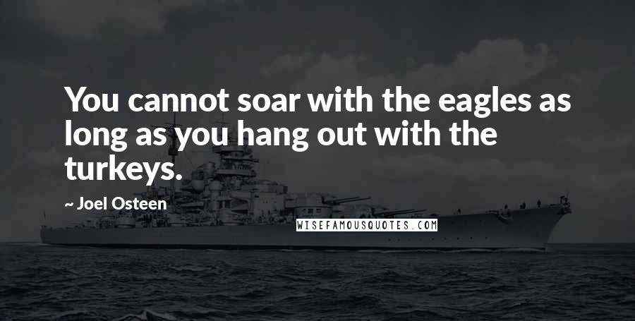 Joel Osteen Quotes: You cannot soar with the eagles as long as you hang out with the turkeys.