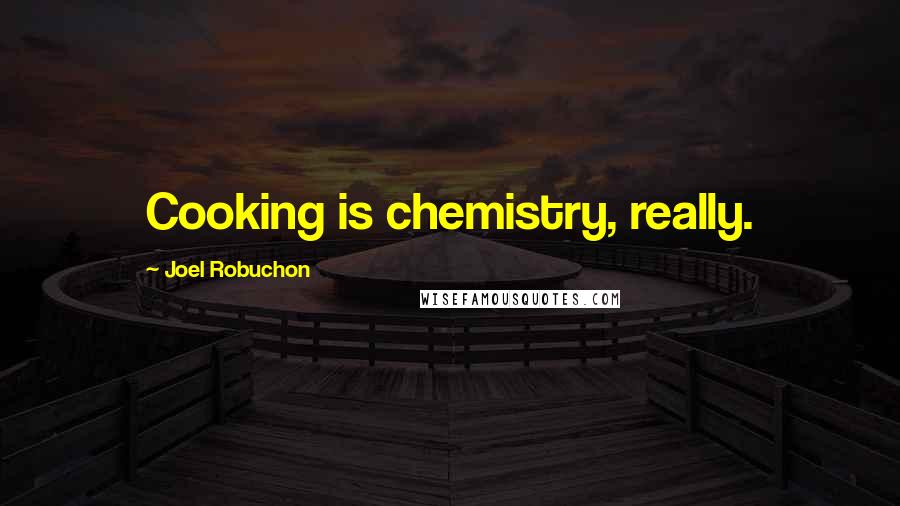 Joel Robuchon Quotes: Cooking is chemistry, really.