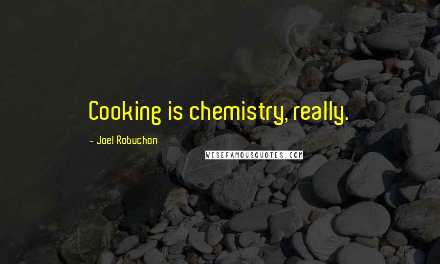 Joel Robuchon Quotes: Cooking is chemistry, really.
