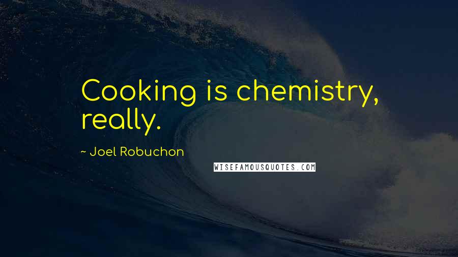 Joel Robuchon Quotes: Cooking is chemistry, really.