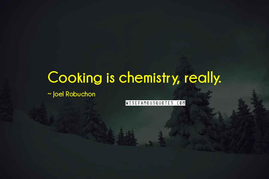 Joel Robuchon Quotes: Cooking is chemistry, really.