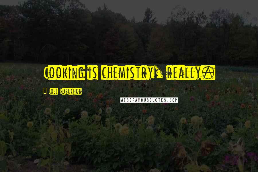 Joel Robuchon Quotes: Cooking is chemistry, really.