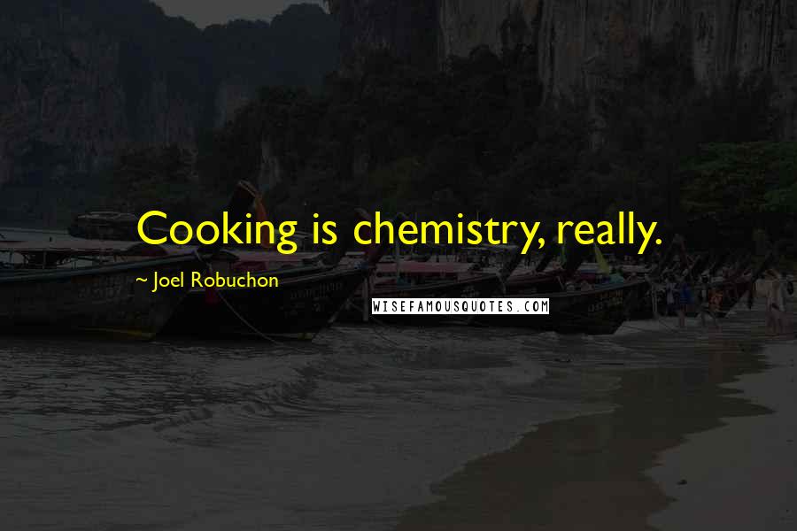 Joel Robuchon Quotes: Cooking is chemistry, really.
