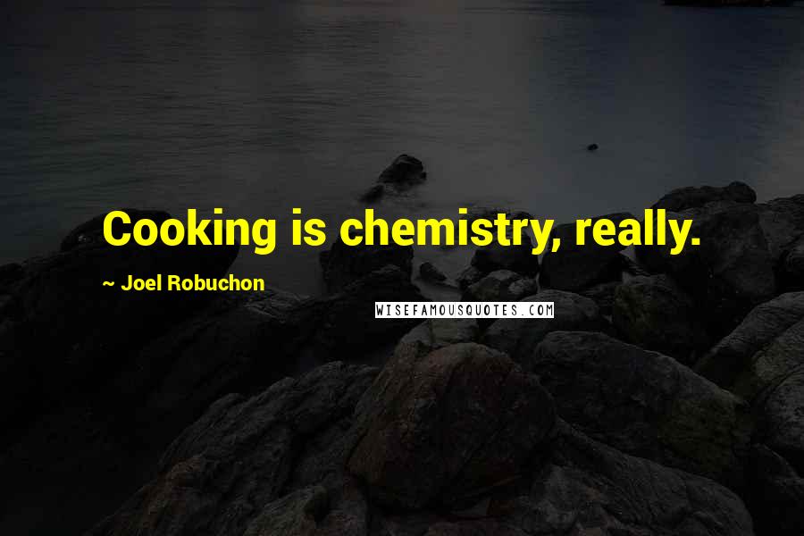 Joel Robuchon Quotes: Cooking is chemistry, really.