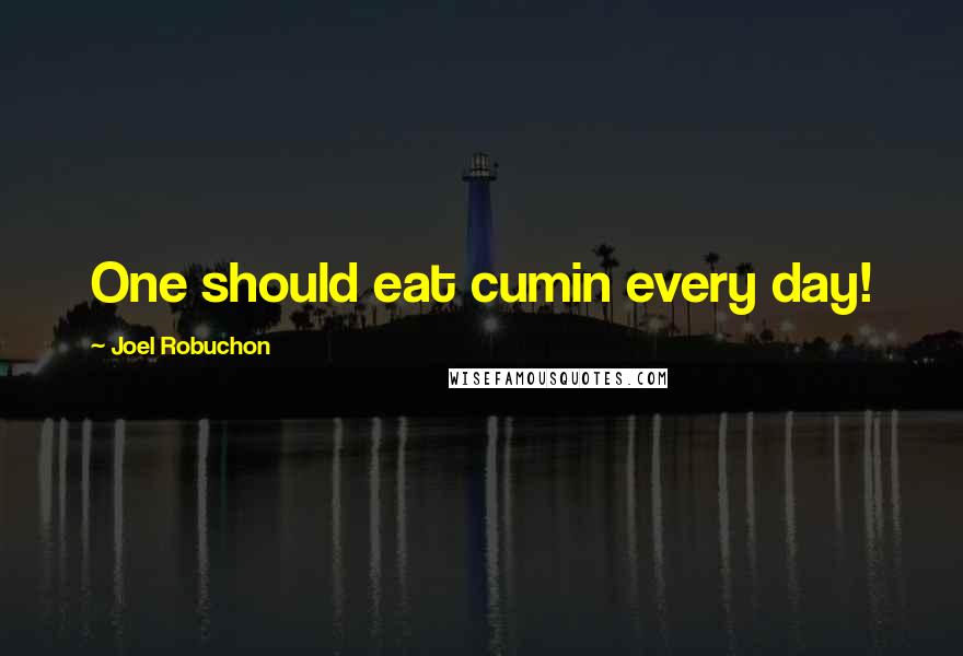 Joel Robuchon Quotes: One should eat cumin every day!