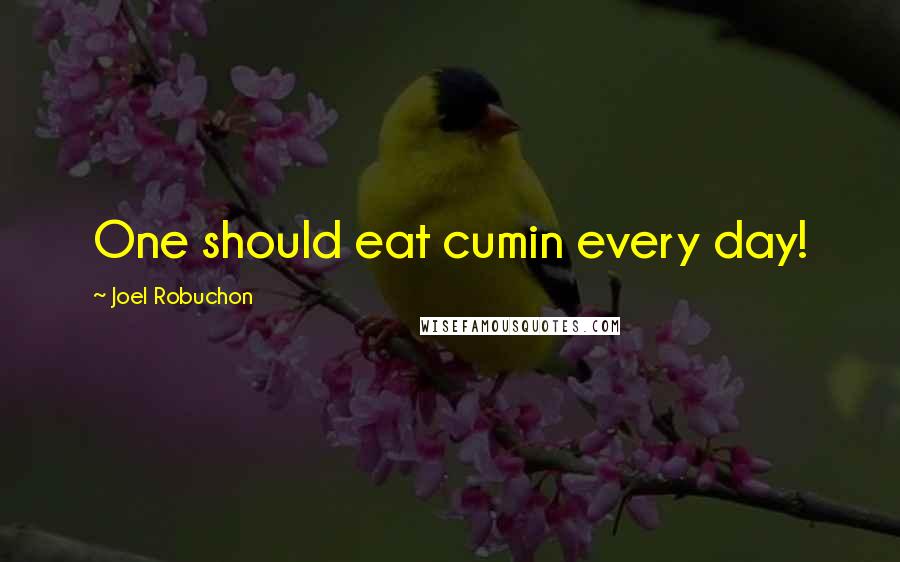 Joel Robuchon Quotes: One should eat cumin every day!