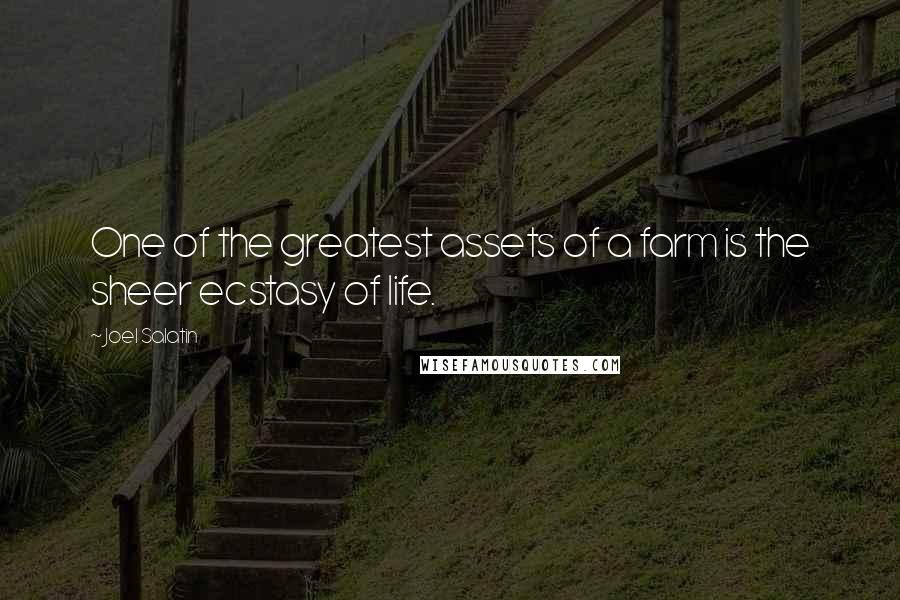 Joel Salatin Quotes: One of the greatest assets of a farm is the sheer ecstasy of life.