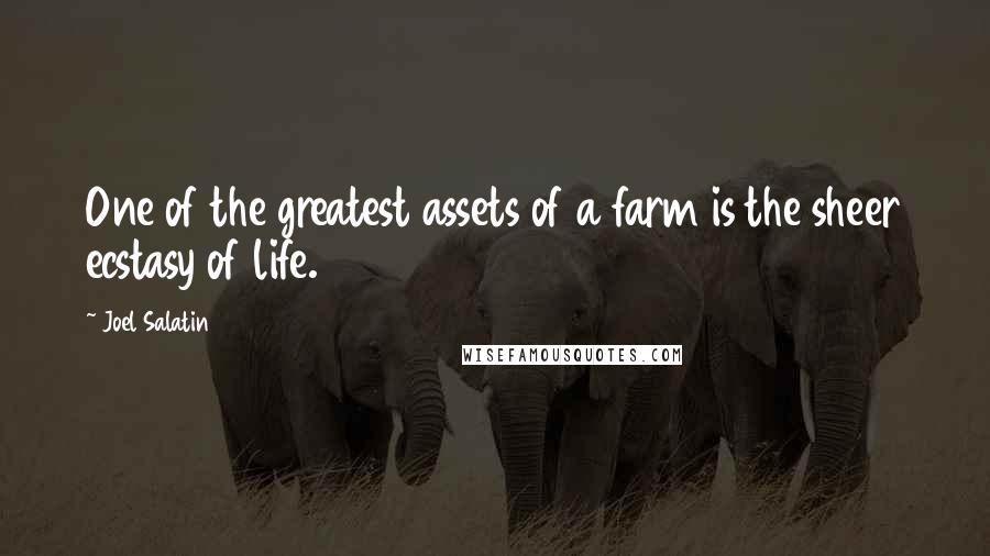 Joel Salatin Quotes: One of the greatest assets of a farm is the sheer ecstasy of life.