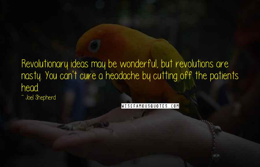 Joel Shepherd Quotes: Revolutionary ideas may be wonderful, but revolutions are nasty. You can't cure a headache by cutting off the patients head.