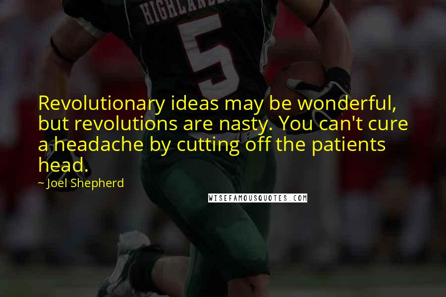 Joel Shepherd Quotes: Revolutionary ideas may be wonderful, but revolutions are nasty. You can't cure a headache by cutting off the patients head.