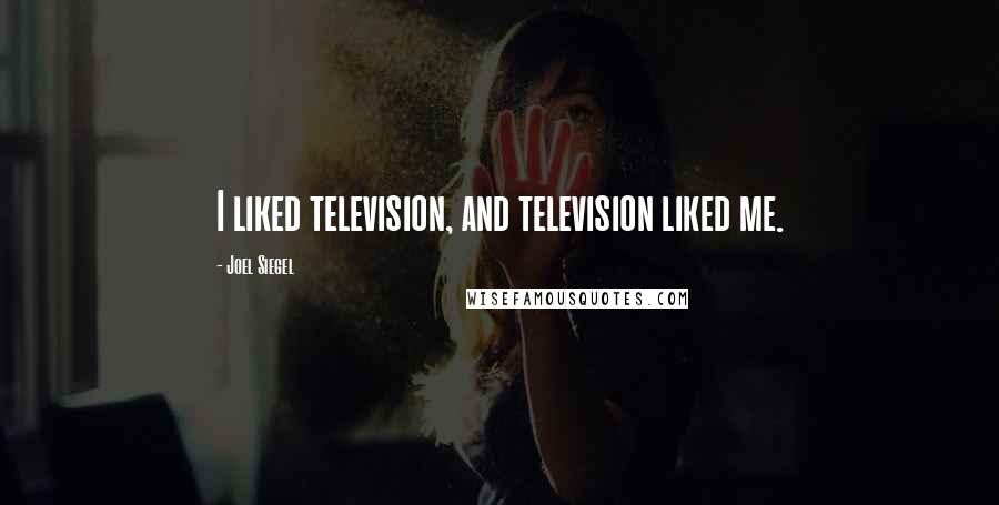 Joel Siegel Quotes: I liked television, and television liked me.