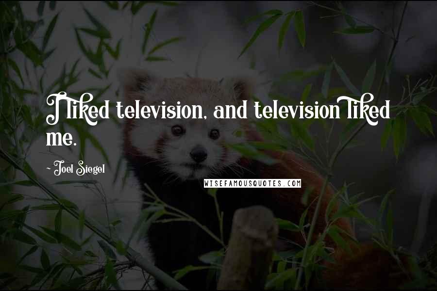 Joel Siegel Quotes: I liked television, and television liked me.