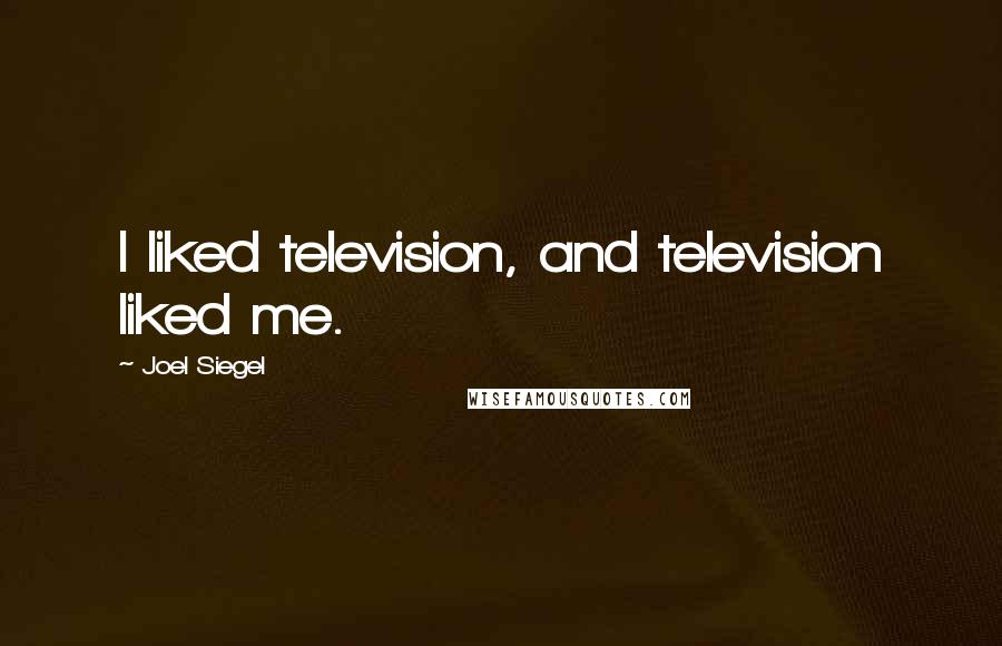 Joel Siegel Quotes: I liked television, and television liked me.