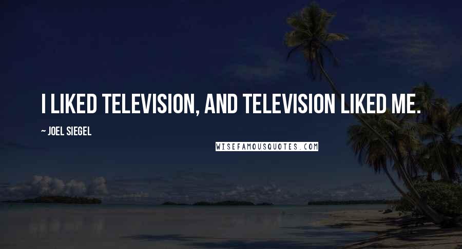 Joel Siegel Quotes: I liked television, and television liked me.