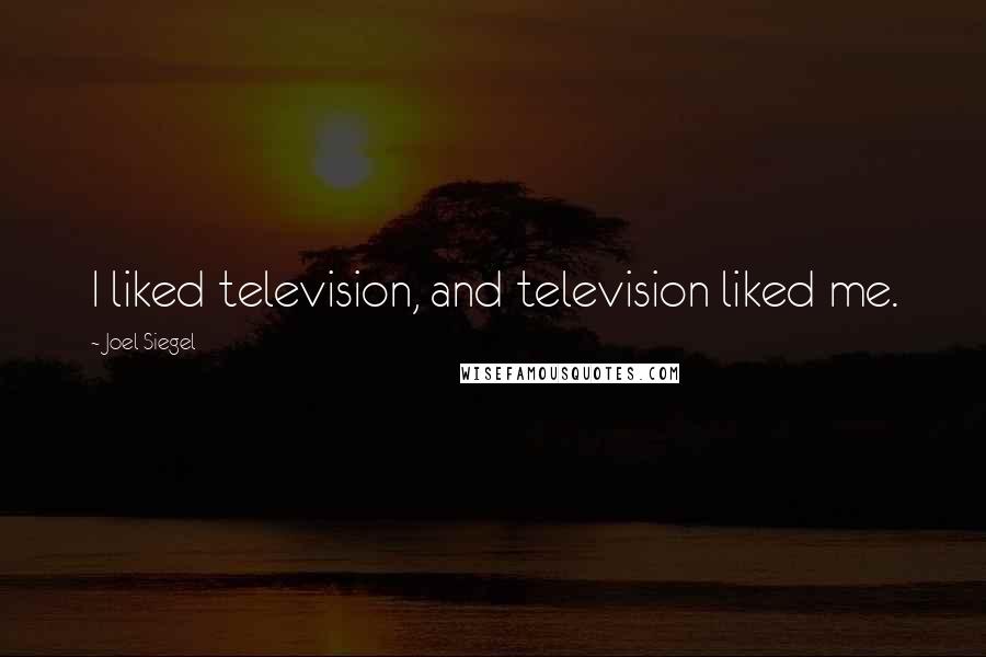 Joel Siegel Quotes: I liked television, and television liked me.