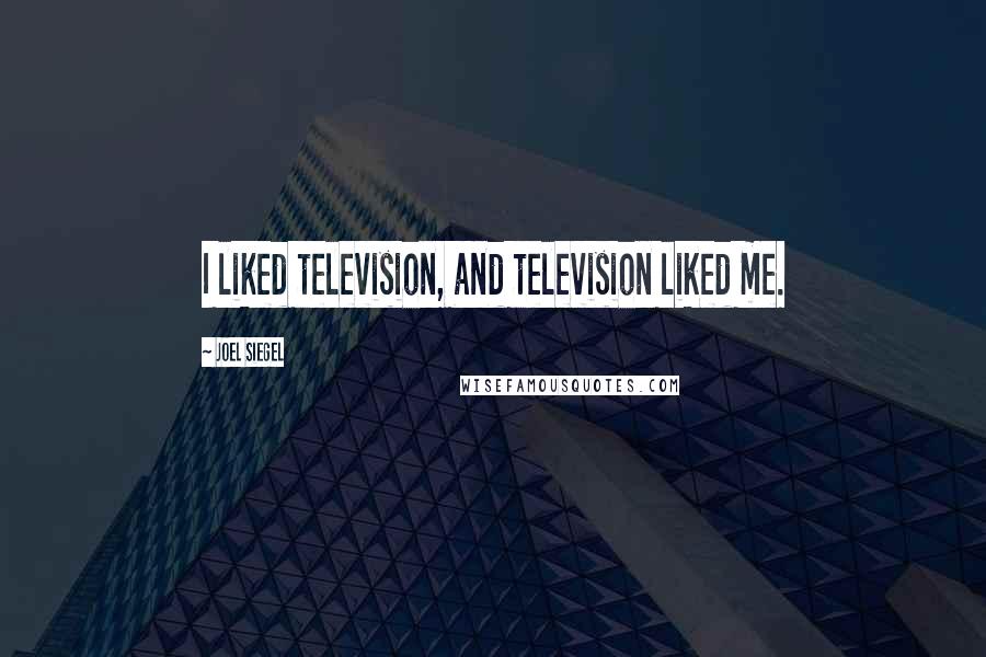 Joel Siegel Quotes: I liked television, and television liked me.