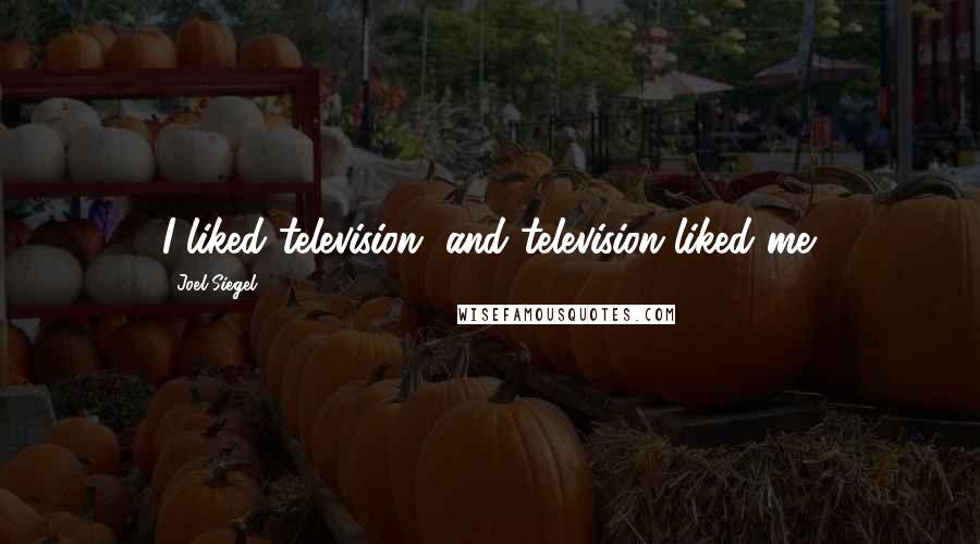 Joel Siegel Quotes: I liked television, and television liked me.