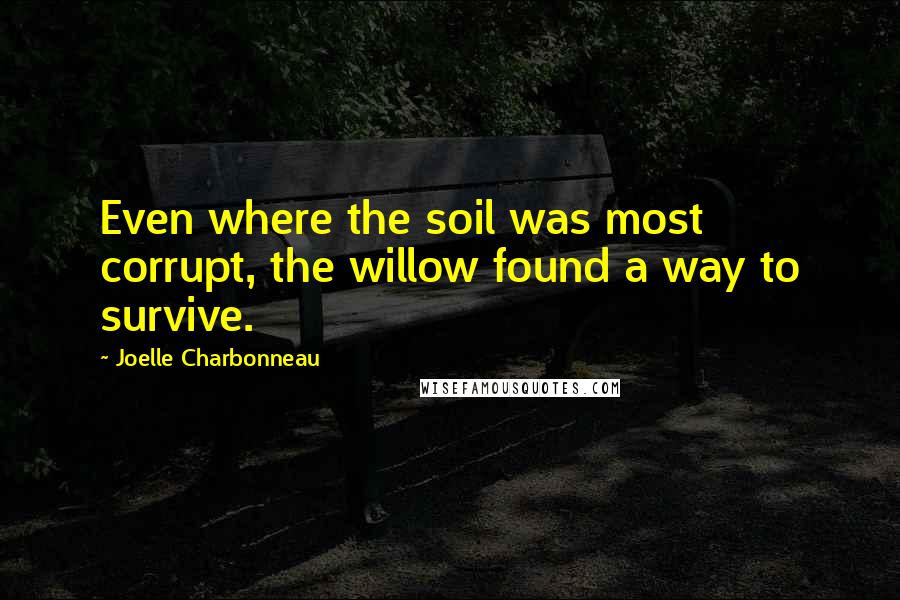 Joelle Charbonneau Quotes: Even where the soil was most corrupt, the willow found a way to survive.