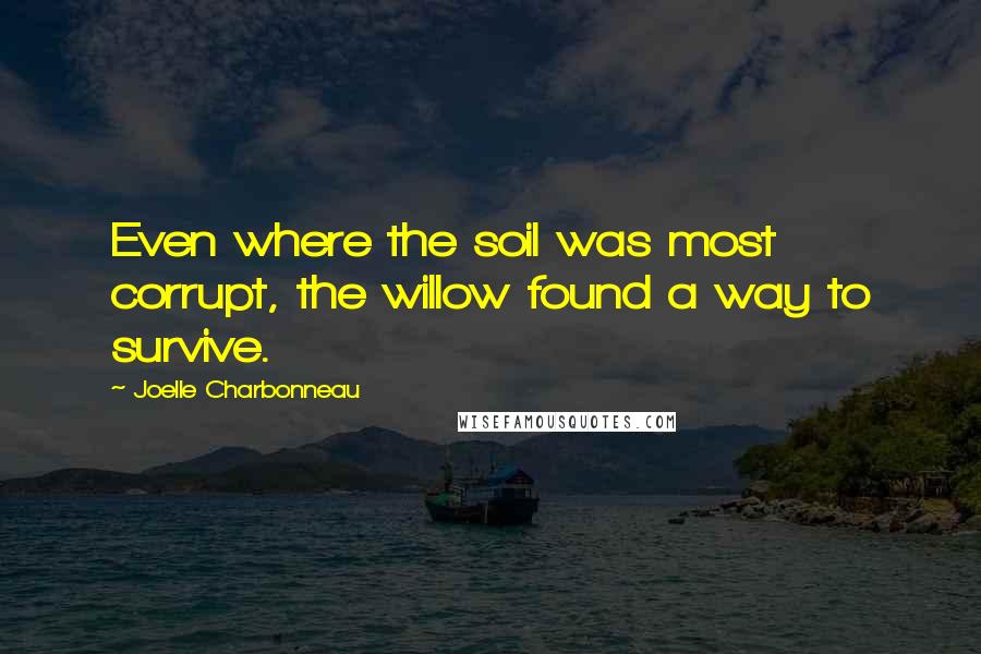 Joelle Charbonneau Quotes: Even where the soil was most corrupt, the willow found a way to survive.