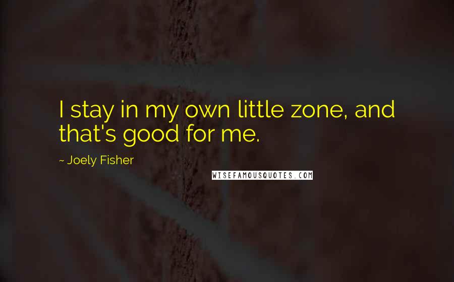 Joely Fisher Quotes: I stay in my own little zone, and that's good for me.