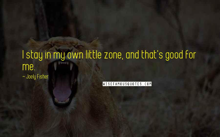 Joely Fisher Quotes: I stay in my own little zone, and that's good for me.