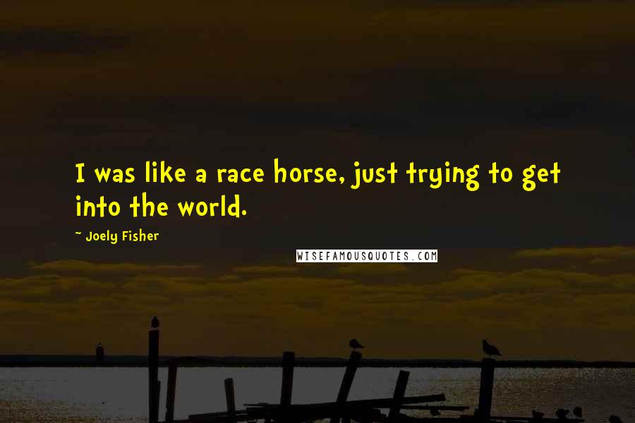 Joely Fisher Quotes: I was like a race horse, just trying to get into the world.