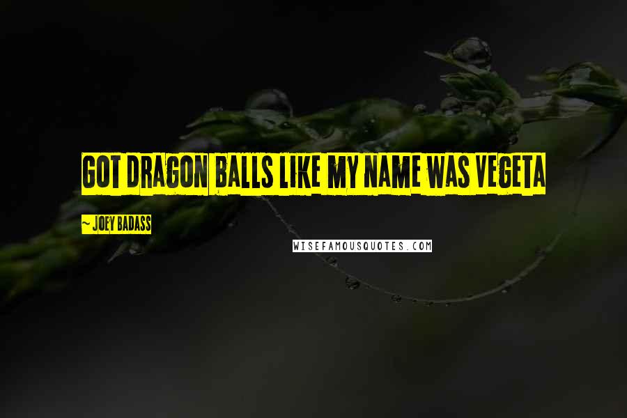 Joey Badass Quotes: Got dragon balls like my name was Vegeta