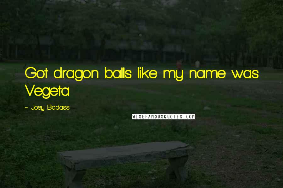 Joey Badass Quotes: Got dragon balls like my name was Vegeta