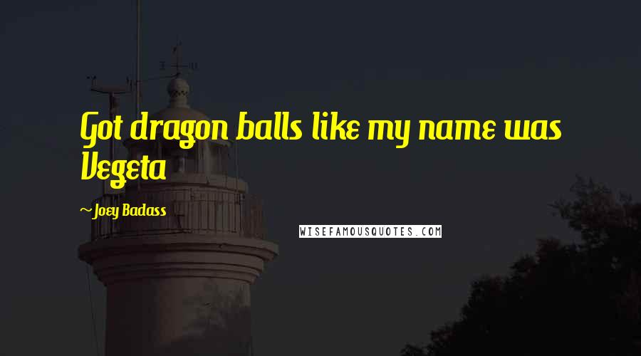 Joey Badass Quotes: Got dragon balls like my name was Vegeta