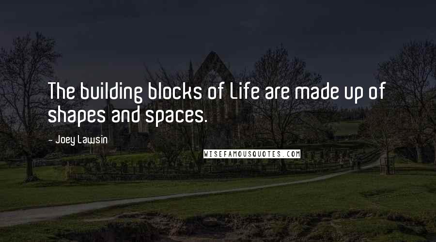 Joey Lawsin Quotes: The building blocks of Life are made up of shapes and spaces.