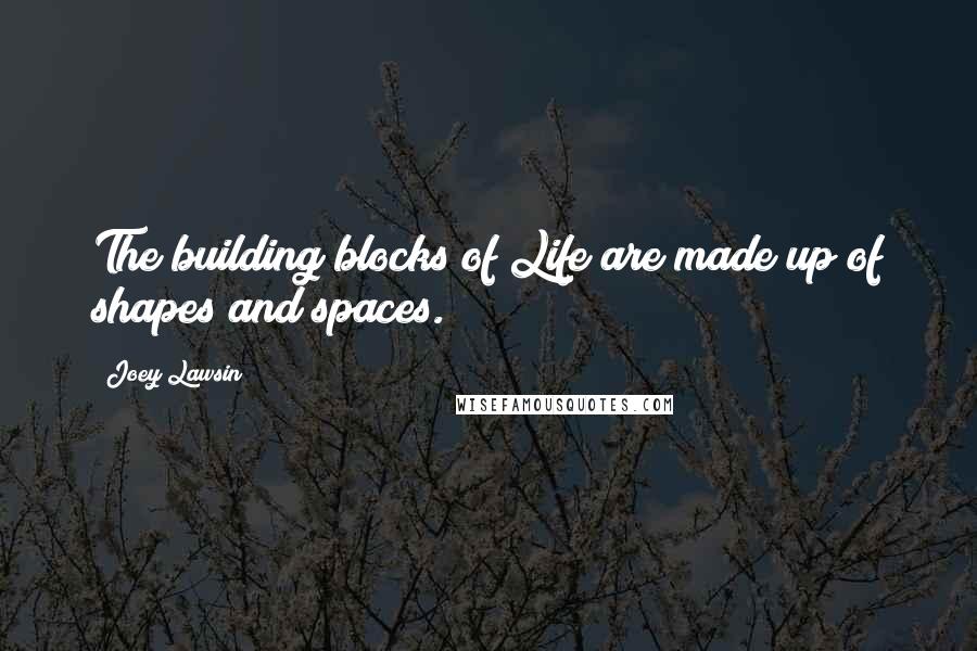 Joey Lawsin Quotes: The building blocks of Life are made up of shapes and spaces.