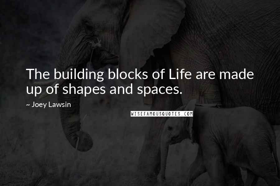 Joey Lawsin Quotes: The building blocks of Life are made up of shapes and spaces.