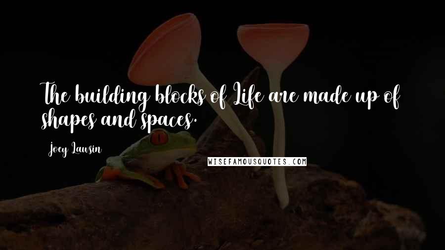 Joey Lawsin Quotes: The building blocks of Life are made up of shapes and spaces.