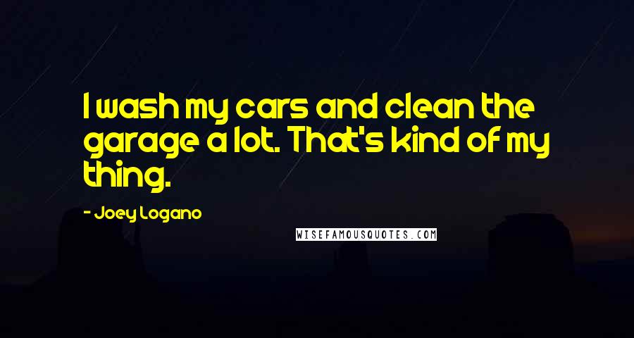 Joey Logano Quotes: I wash my cars and clean the garage a lot. That's kind of my thing.