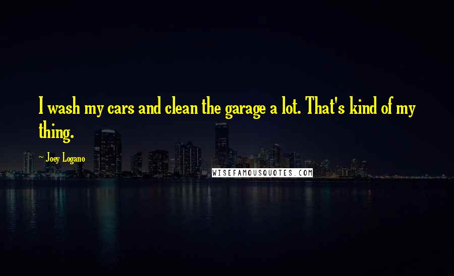 Joey Logano Quotes: I wash my cars and clean the garage a lot. That's kind of my thing.