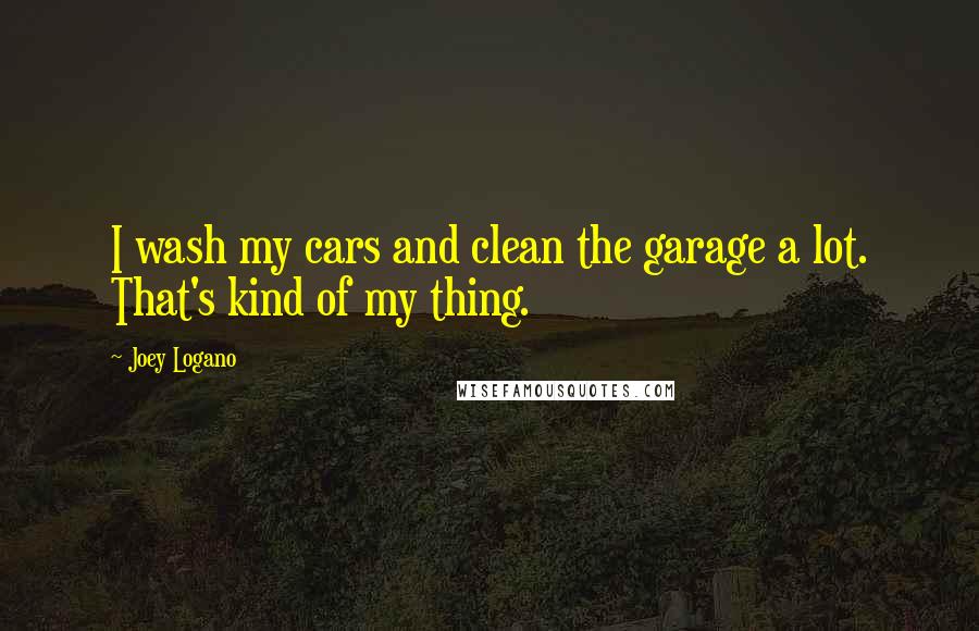 Joey Logano Quotes: I wash my cars and clean the garage a lot. That's kind of my thing.